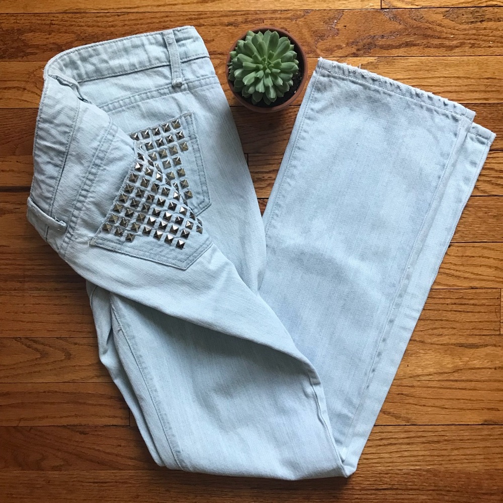 CARMAR Acid Washed Studded Jeans